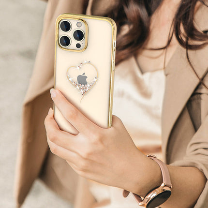 Kingxbar Wish Series-hoesje voor iPhone 14 Pro Max versierd met gouden kristallen