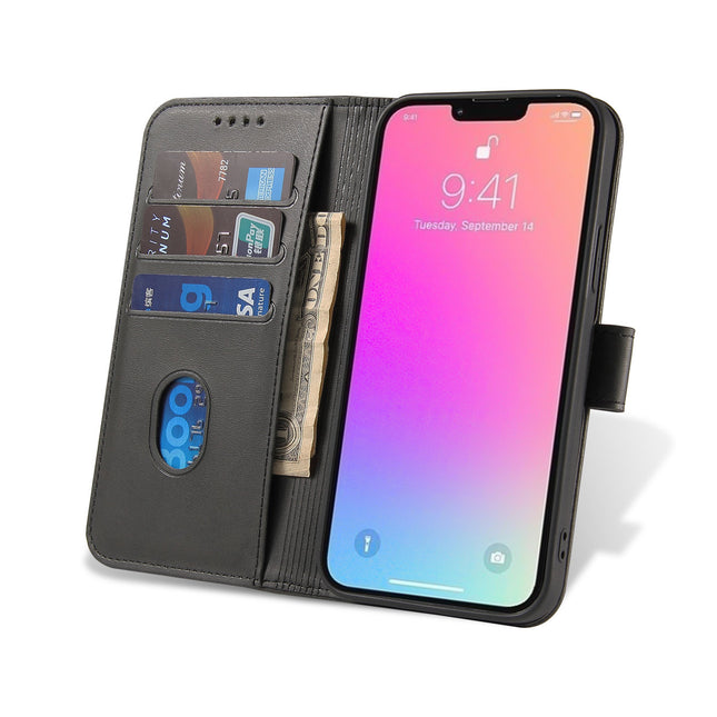 Samsung Galaxy A34 hoesje magneet boekcase zwart met ruimte voor pasjes