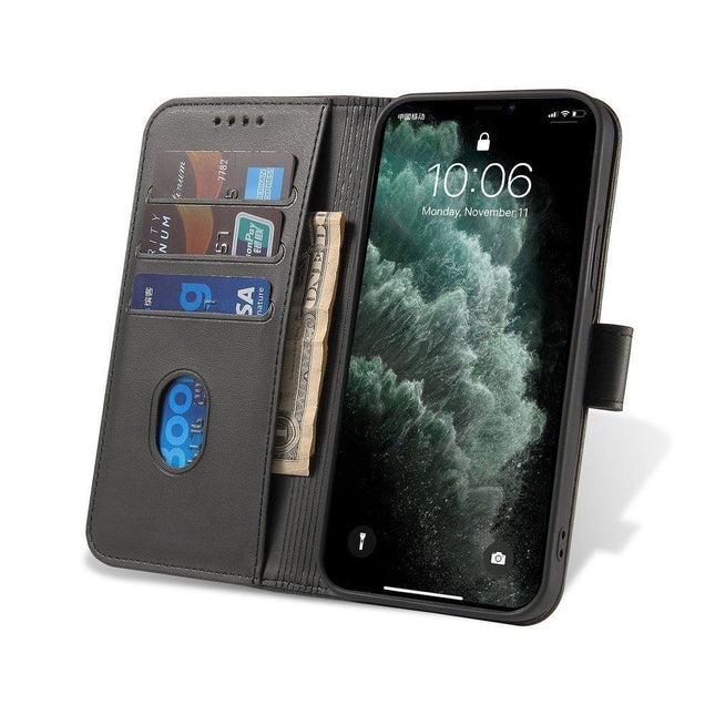 Motorola Moto Edge 20 Lite Hülle schwarz Magnet Case elegantes Case Cover mit Klappe und Standfunktion