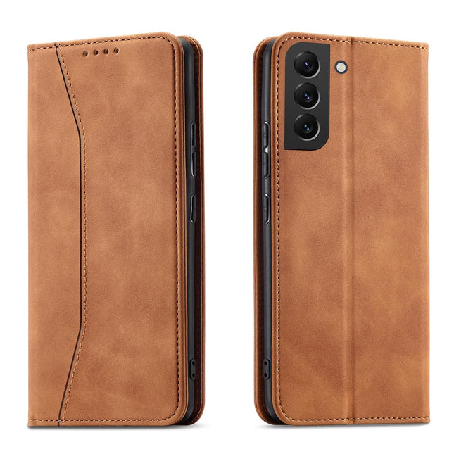 Samsung Galaxy S22 case brown Bookcase Folder - Wallet Case magnetic closure