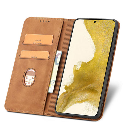 Samsung Galaxy S22 hoesje bruin Bookcase Mapje - Wallet Case magneet sluiting