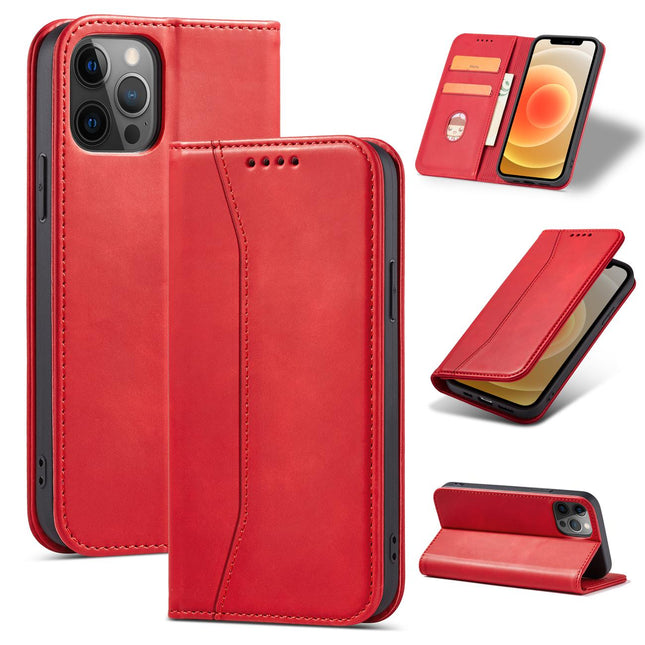 iPhone 12/12 Pro magnetisches Bookcase-Ordnercover rot