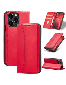 iPhone 14 Pro Hülle Book Case Magnet rot