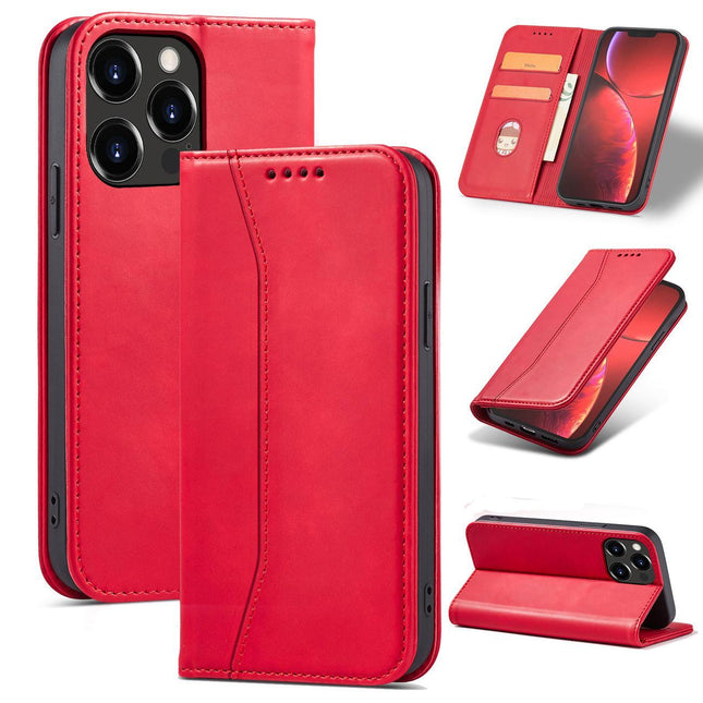 iPhone 14 Pro hoesje boekcase magneet rood