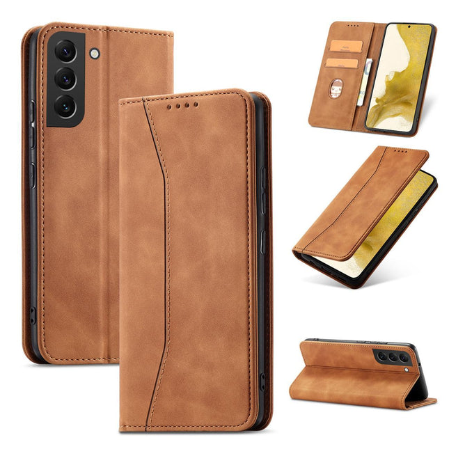 Samsung Galaxy S23 Ultra case magnet book case brown