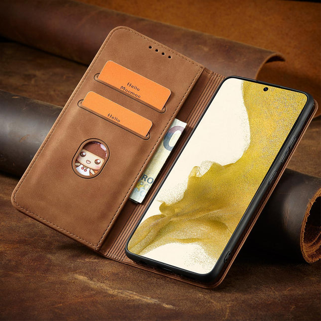 Samsung Galaxy S23 Ultra case magnet book case brown