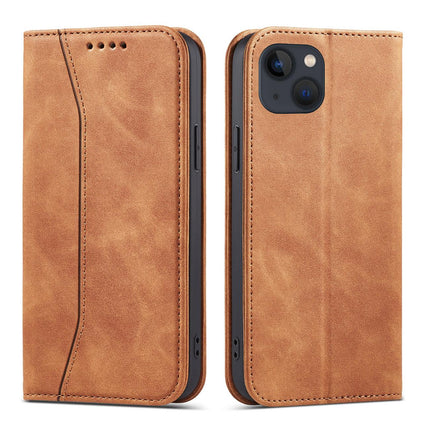 iPhone 13 case brown magnetic closure book case with space for cards