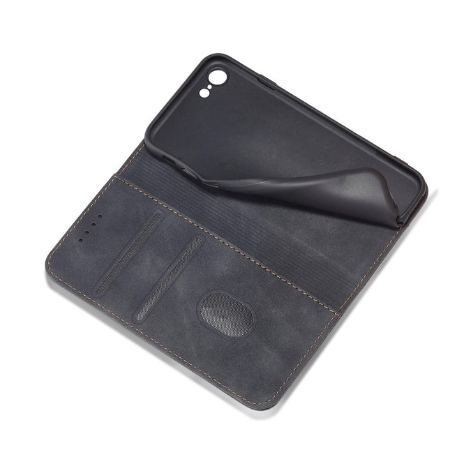 iPhone SE 2022 / SE 2020 / iPhone 8 / iPhone 7 Magnet Case Pouch Wallet Kaarthouder Zwart
