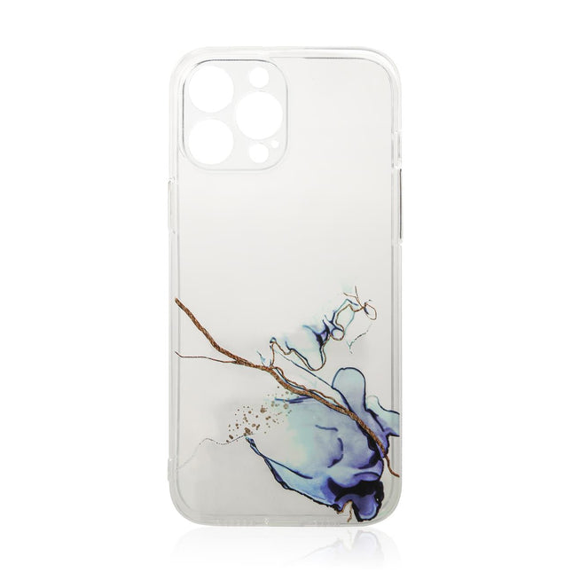 Marmorhülle für iPhone 12 Pro Gel Cover Marmorblau