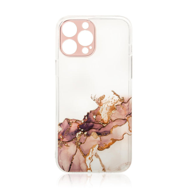 Marble Case voor iPhone 12 Gel Cover Marble Brown