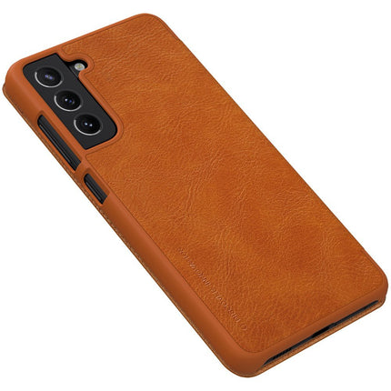 For Samsung Galaxy S21 FE brown Nillkin Qin original leather case cover