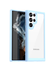 Outer Space Case für Samsung Galaxy S23 Ultra Cover mit flexiblem Rahmen blau