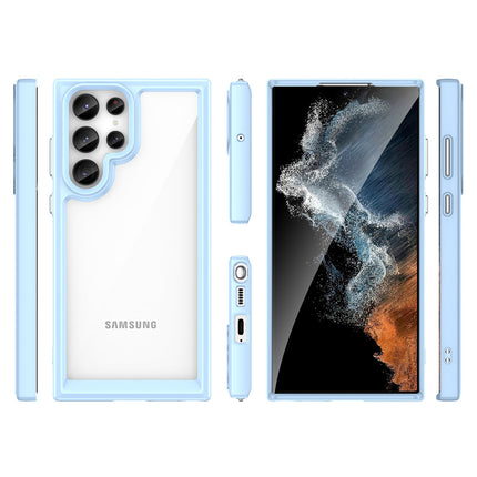 Outer Space Case für Samsung Galaxy S23 Ultra Cover mit flexiblem Rahmen blau