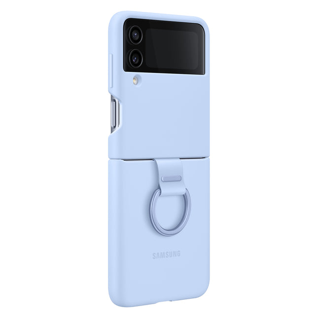 Samsung Ring Silikonhülle Hülle für Samsung Galaxy Z Flip4 Anhänger Hülle Blau (EF-PF721TLEGWW)