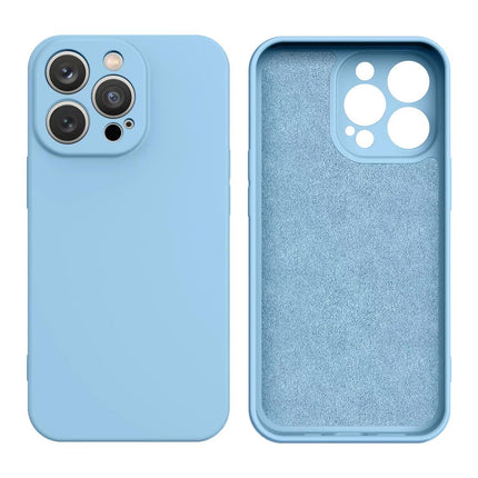 iPhone 14 Pro Max hoesje silicone cover case licht blauw