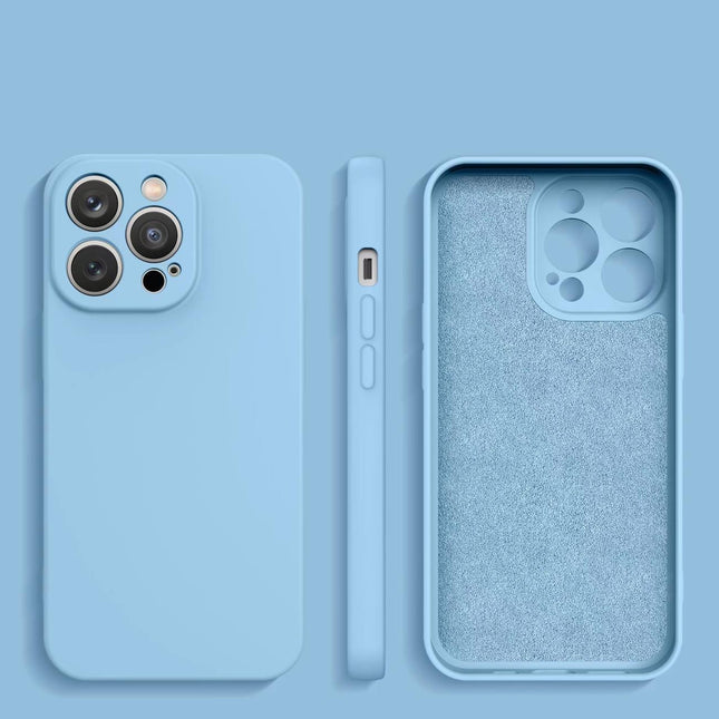 iPhone 14 case silicone cover case light blue