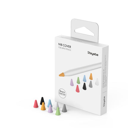 Stoyobe Federabdeckung 8 x Stylus-Schutz für Apple Pencil 2/1 Hülle, Stylus-Spitzenkappe, mehrfarbig 