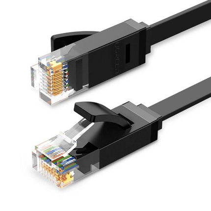 UGREEN Ethernet RJ45 platte netwerkkabel, Cat.6, UTP, 10m (zwart)