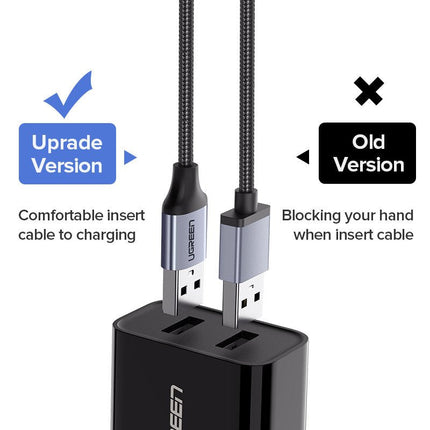 1 Meter UGREEN micro USB Kabel QC 3.0 2.4A (Wit)
