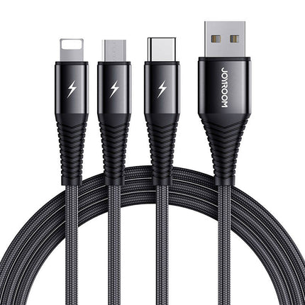 USB kabel Joyroom S-1230G4 3in1 USB-C / Lightning / Micro USB 1.2m (zwart)