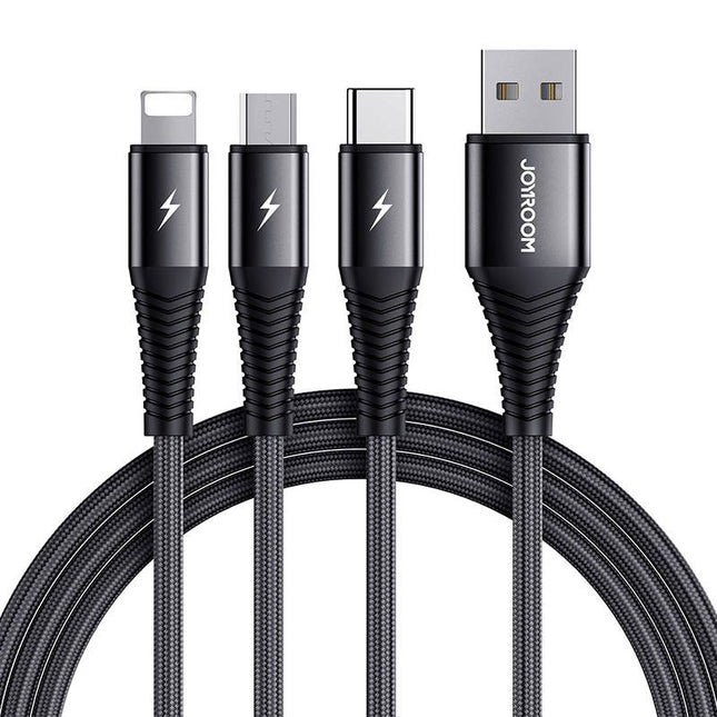 USB-Kabel Joyroom S-1230G4 3in1 USB-C / Lightning / Micro USB 1,2m (schwarz)