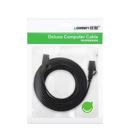 Ugreen Flat Cable Internet Network Cable Ethernet Patch Cable RJ45 Cat 7 STP LAN 10 Gbps 5m Black (NW106 11263)