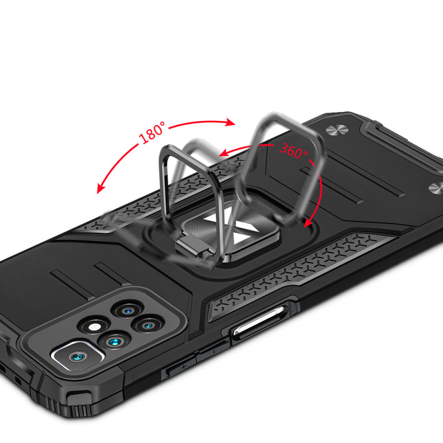 Ring Armor Gepanzerte Hybridhülle + Magnethalterung für Xiaomi Redmi 10 Blau