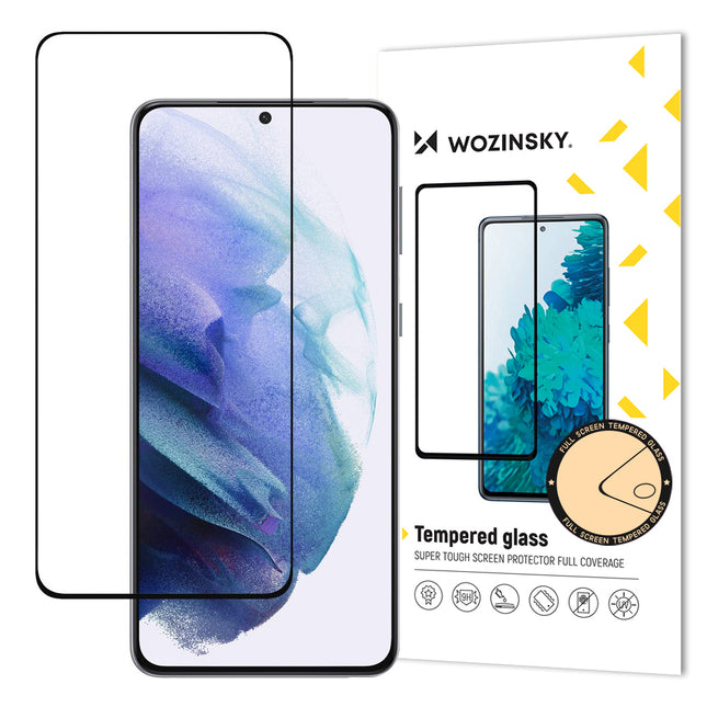 Samsung Galaxy S22 Plus Wozinsky Super Duurzaam Volledig Lijm Gehard Glas Volledig scherm met Frame Case Friendly