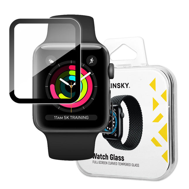 Wozinsky Uhrenglas Hybridglas für Apple Watch 3 38 mm / Watch 2 38 mm / Watch 1 38 mm schwarz 