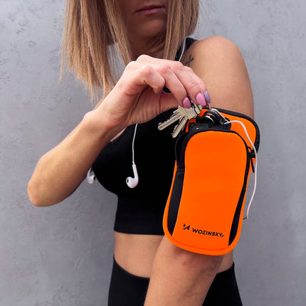 Wozinsky oranje universele smartphone hardloop Sportarmbanden Sport Armband tas