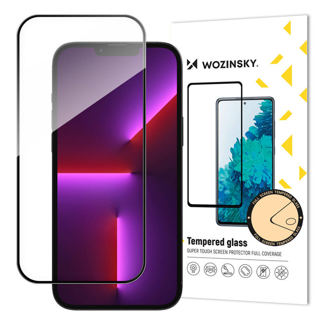 Wozinsky iPhone 14 Pro Displayschutzfolie mit schwarzem Rand aus gehärtetem Glas Protect Glasfolie gehärtet