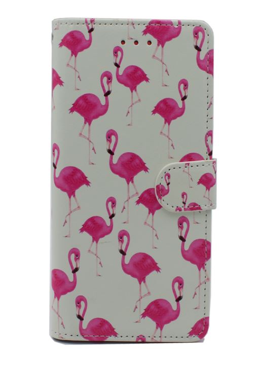 Samsung Galaxy J4 Plus Hülle Flamingos-Print-Hülle – Brieftaschen-Print-Hülle