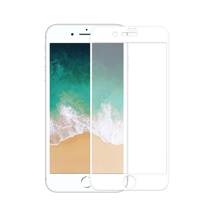 iPhone 7/8 Plus Screenprotector Wit rand Tempered glass | Bescherm Glas folie | Gehard glass | Edge to Edge