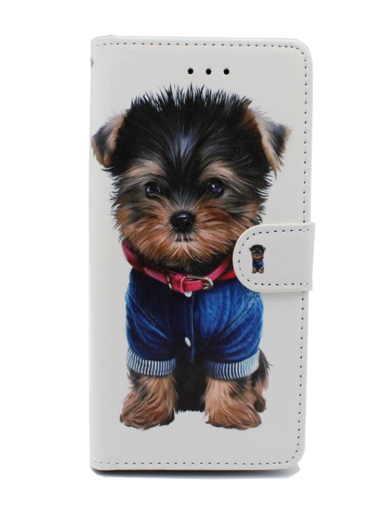 Samsung Galaxy A6 Plus 2018 hoesje Schattig honden opdruk- Wallet case booktype hondje printed