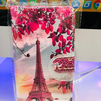 iPhone 7 plus / 8 plus hoesje Parijs Eiffeltoren met bloemen - Wallet Case Eiffel tower Paris