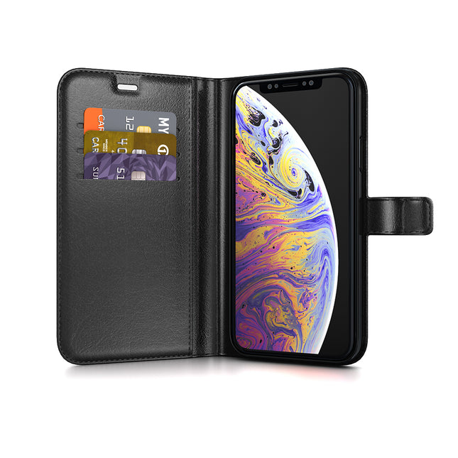 iPhone XS Max Case - Gel Wallet Case With Space For 3 Cards - Black