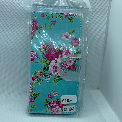 Samsung Galaxy S7 edge hoesje bloemen print case mapje- Wallet Case