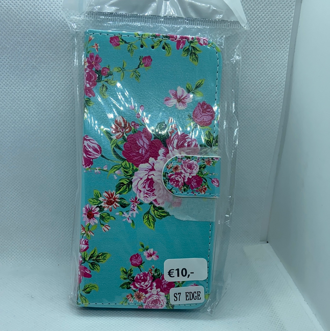 Samsung Galaxy S7 edge case floral print case folder- Wallet Case