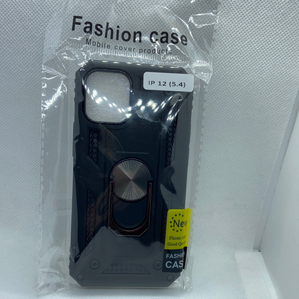 iPhone 12 Mini achterkant hoesje Shockproof Case Cover Cas TPU Zwart + Kickstand