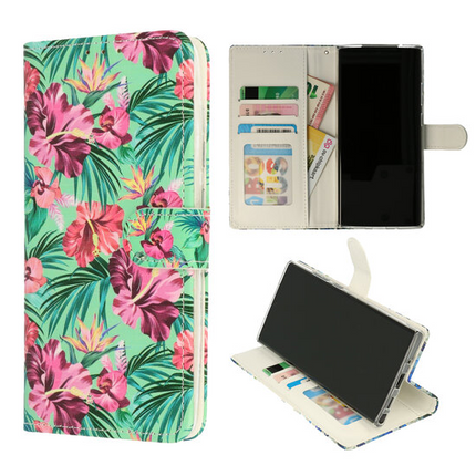 Samsung A33 5G Hülle Bücherregal Print Flowers Tropical