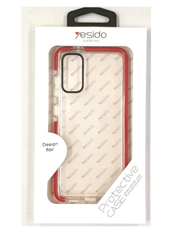 iPhone 11 Pro Max hoesje achterkant doorzichtig met rode rand backcover case