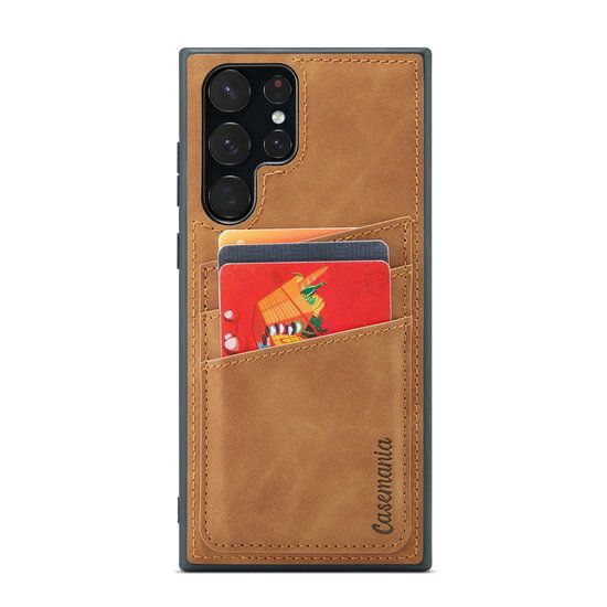 Samsung Galaxy S23 Ultra case with cards back brown