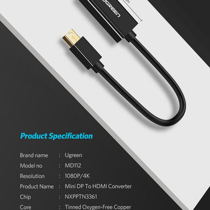 Mini DisplayPort - HDMI-Adapter UGREEN 4K (Schwarz) 