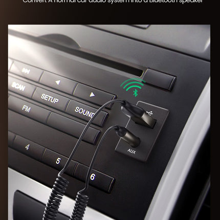 Bluetooth-Empfänger 5.0-Adapter, Freisprech-Bluetooth-Auto-Kits, AUX-Audio, 3,5-mm-Klinkenstecker, Stereo-Musik, kabelloser Empfänger für Auto