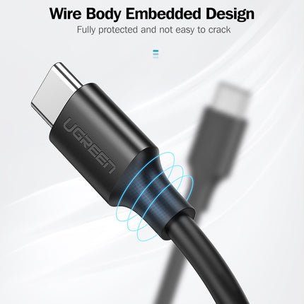 Ugreen 0,5 meter USB C naar USB C 2.0 Zwart korte kabel