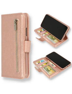 Samsung A54 Case Bookcase With Zipper Rose Gold