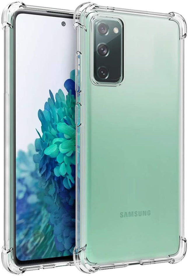 Samsung Galaxy S20 FE antishock hoesje achterkant doorzichtig transparant backcover case