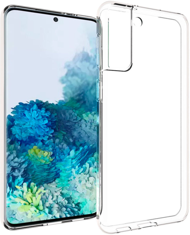 Samsung Galaxy S21 Hülle weiche dünne Rückseite | Transparenter, transparenter, transparenter Silikon-Stoßfänger 
