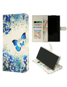 Samsung Galaxy A34 hoesje boekcase wallet case vlinders blauw