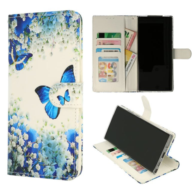 Samsung Galaxy A34 case book case wallet case butterflies blue